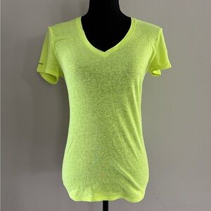 Neon Yellow V-Neck Women's Top Sz M